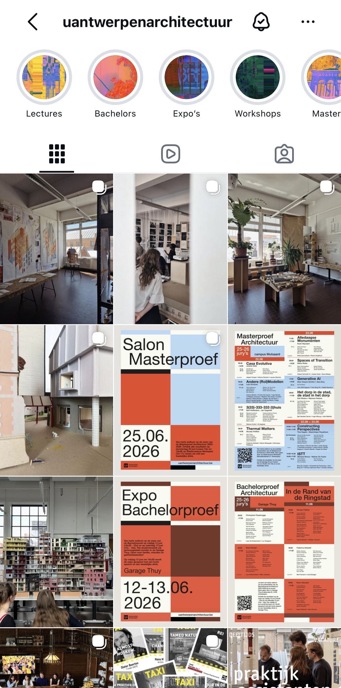 Preview of the UAntwerpen Architectuur Instagram page